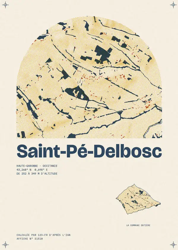 Affiche de Saint-Pé-Delbosc, calculée par 123-fr d'après l'IGN