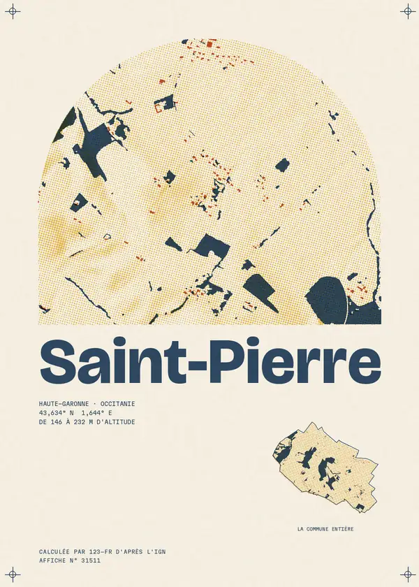 Affiche de Saint-Pierre, calculée par 123-fr d'après l'IGN