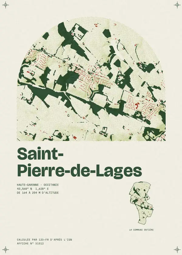 Affiche de Saint-Pierre-de-Lages, calculée par 123-fr d'après l'IGN