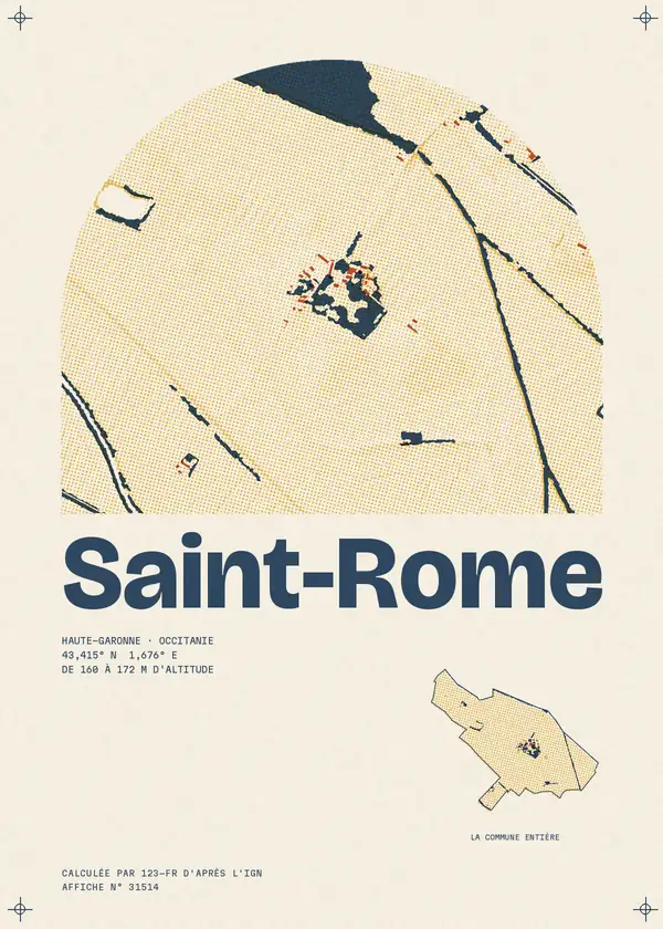 Affiche de Saint-Rome, calculée par 123-fr d'après l'IGN