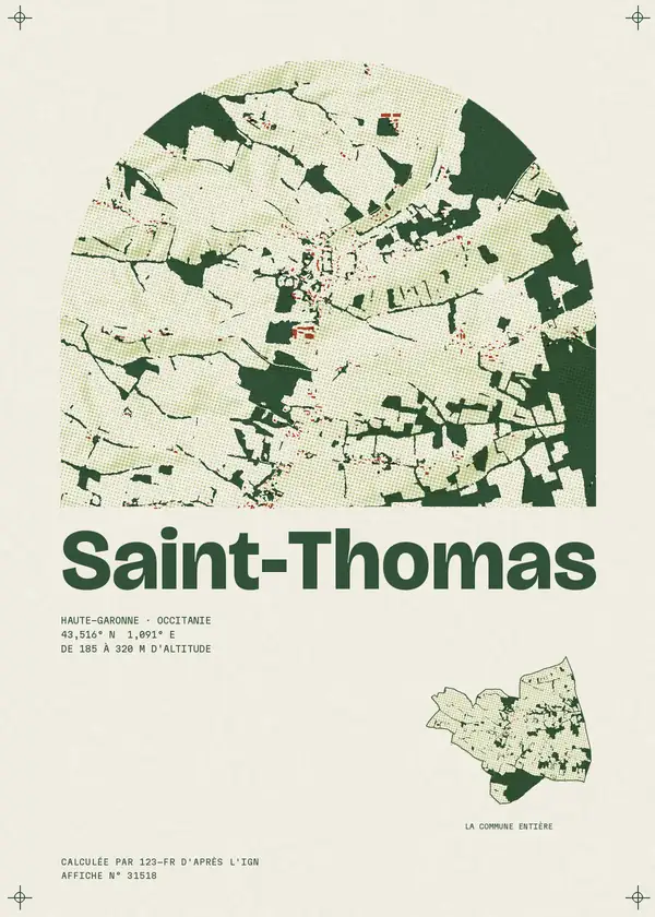 Affiche de Saint-Thomas, calculée par 123-fr d'après l'IGN