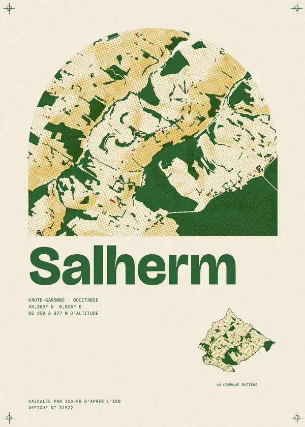 Affiche de Salherm, calculée par 123-fr d'après l'IGN