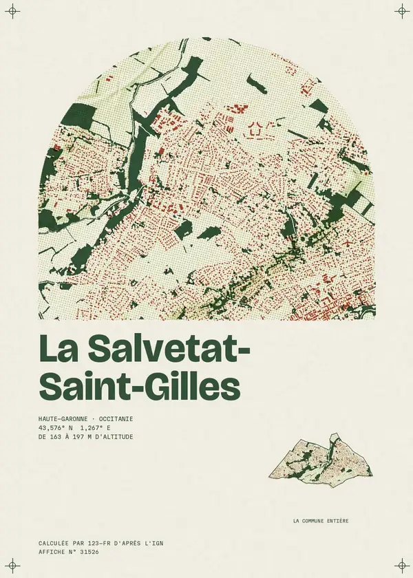 Affiche de La Salvetat-Saint-Gilles, calculée par 123-fr d'après l'IGN