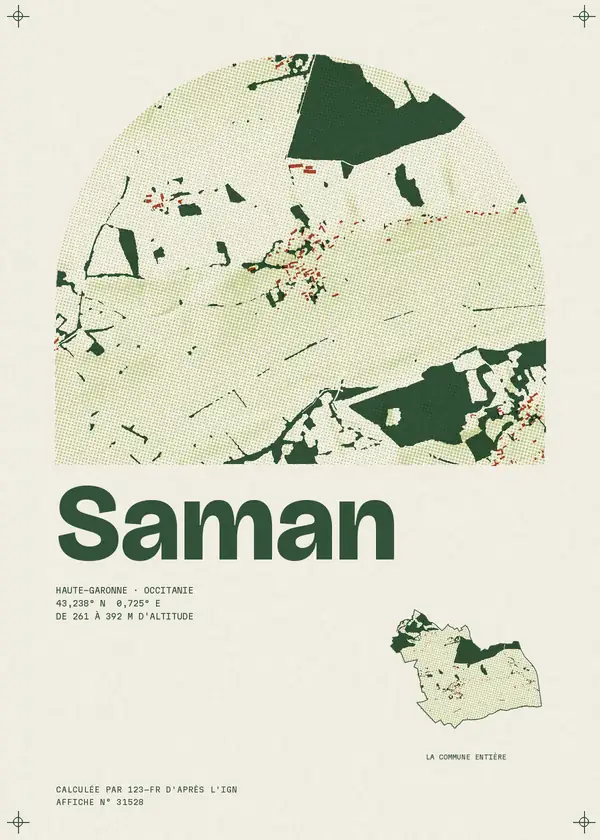 Affiche de Saman, calculée par 123-fr d'après l'IGN