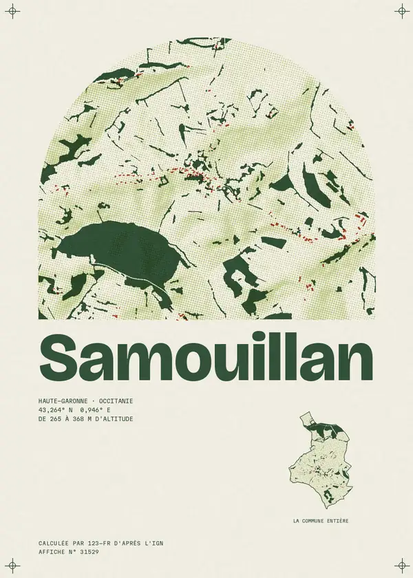 Affiche de Samouillan, calculée par 123-fr d'après l'IGN