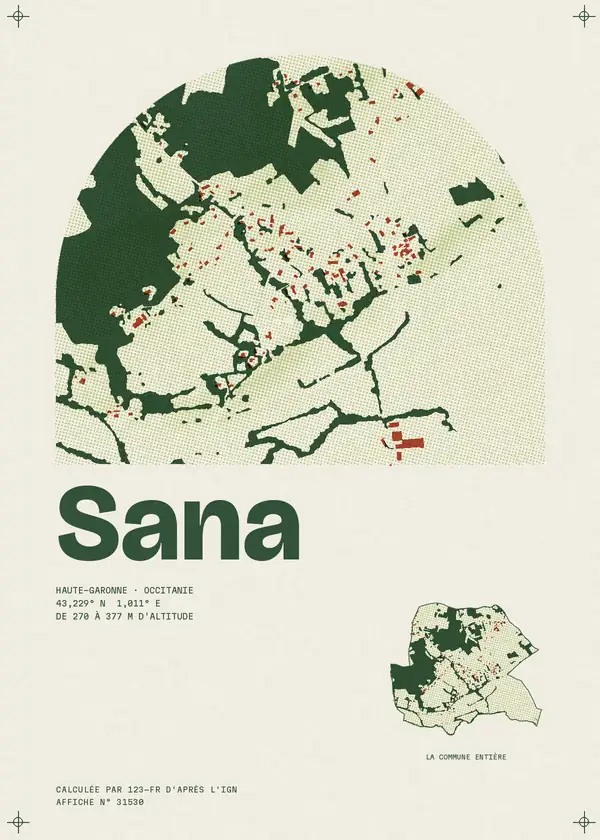 Affiche de Sana, calculée par 123-fr d'après l'IGN