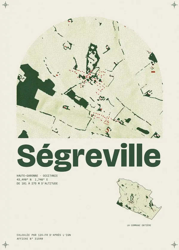 Affiche de Ségreville, calculée par 123-fr d'après l'IGN
