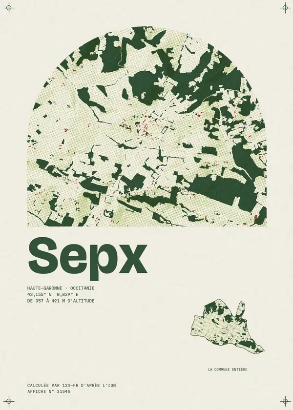 Affiche de Sepx, calculée par 123-fr d'après l'IGN
