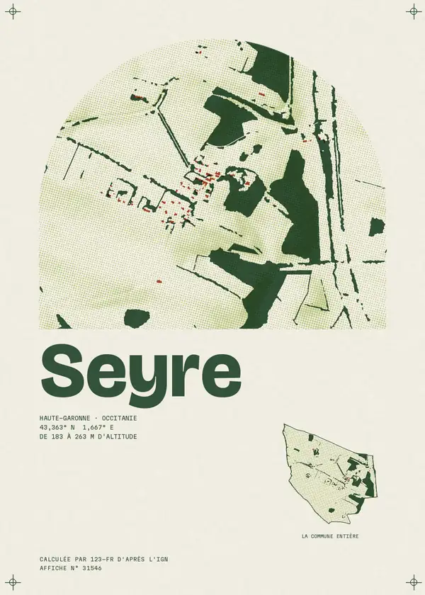 Affiche de Seyre, calculée par 123-fr d'après l'IGN
