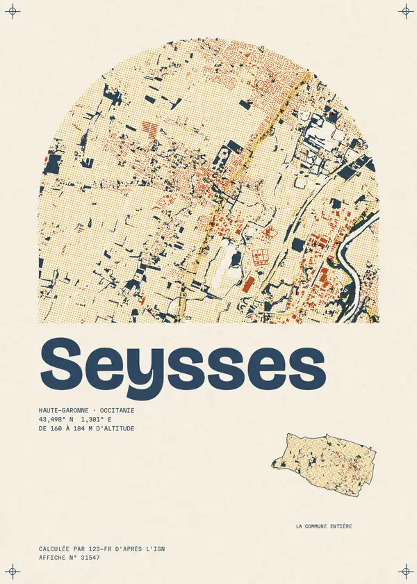 Affiche de Seysses, calculée par 123-fr d'après l'IGN