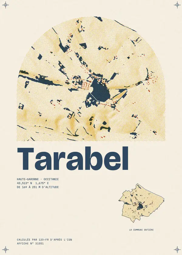 Affiche de Tarabel, calculée par 123-fr d'après l'IGN