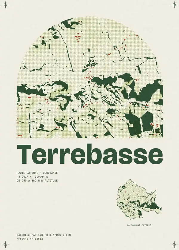 Affiche de Terrebasse, calculée par 123-fr d'après l'IGN