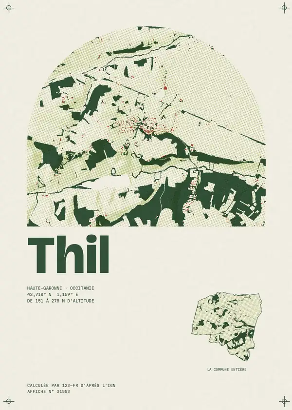 Affiche de Thil, calculée par 123-fr d'après l'IGN
