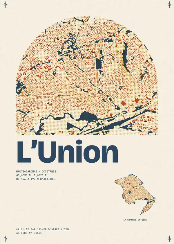 Affiche de L'Union, calculée par 123-fr d'après l'IGN
