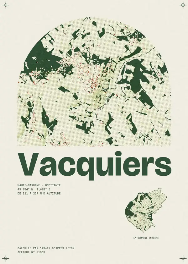 Affiche de Vacquiers, calculée par 123-fr d'après l'IGN