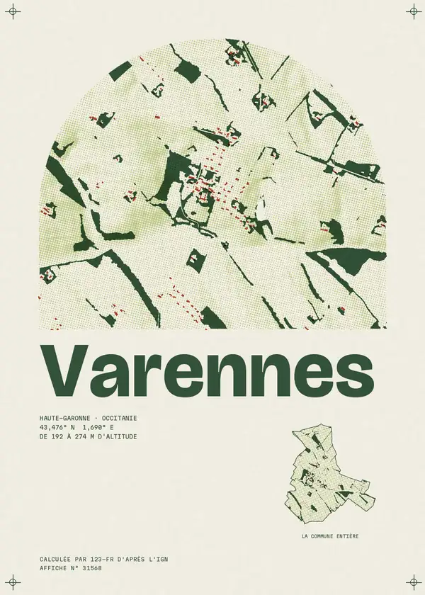Affiche de Varennes, calculée par 123-fr d'après l'IGN
