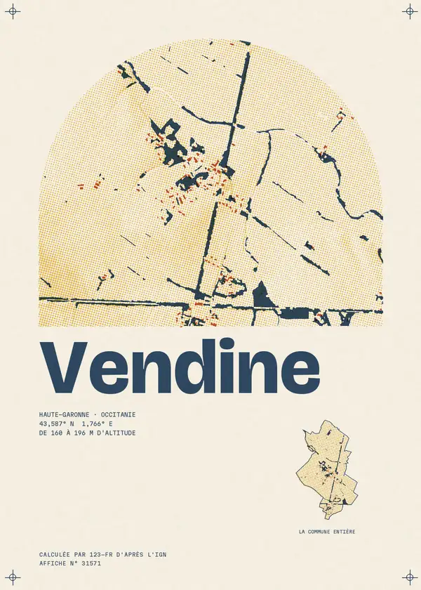 Affiche de Vendine, calculée par 123-fr d'après l'IGN