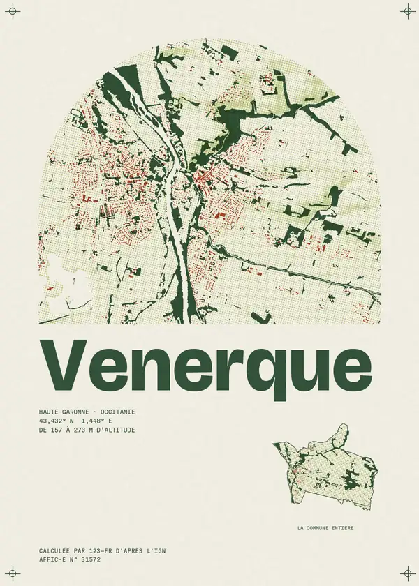 Affiche de Venerque, calculée par 123-fr d'après l'IGN