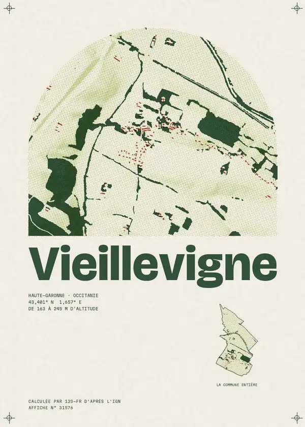 Affiche de Vieillevigne, calculée par 123-fr d'après l'IGN