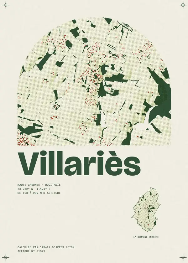 Affiche de Villariès, calculée par 123-fr d'après l'IGN