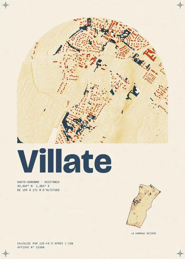 Affiche de Villate, calculée par 123-fr d'après l'IGN