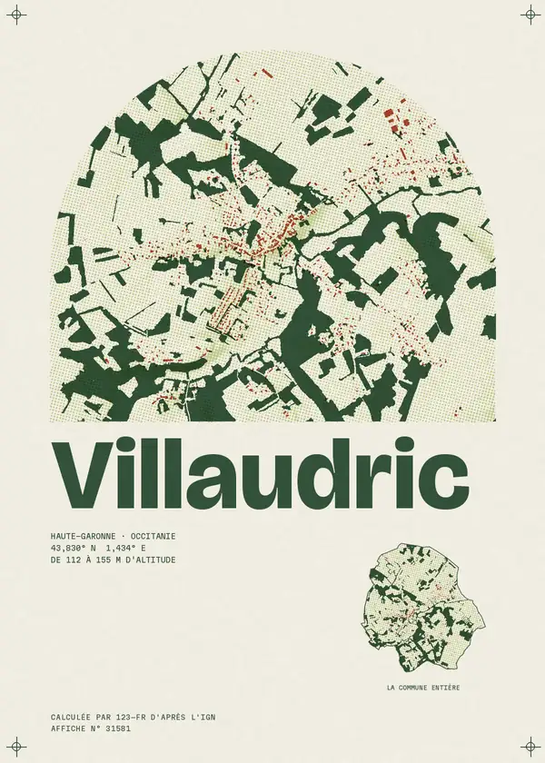 Affiche de Villaudric, calculée par 123-fr d'après l'IGN