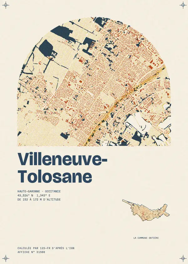Affiche de Villeneuve-Tolosane, calculée par 123-fr d'après l'IGN