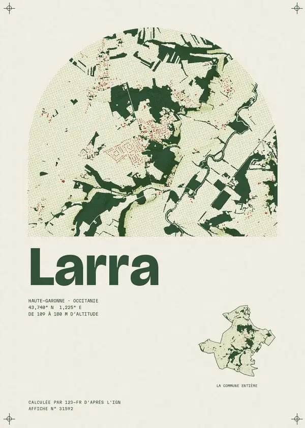 Affiche de Larra, calculée par 123-fr d'après l'IGN