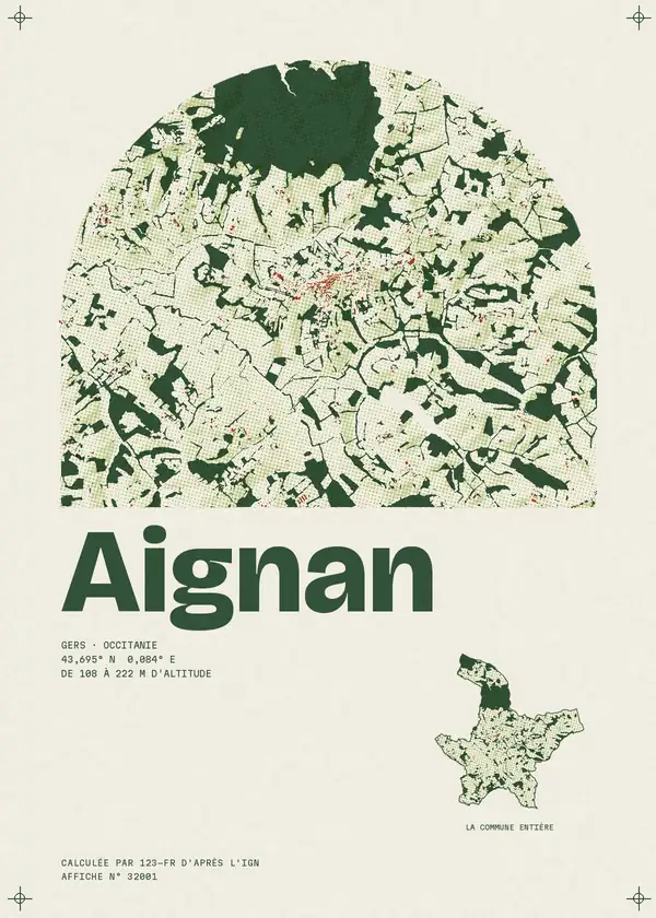 Affiche de Aignan, calculée par 123-fr d'après l'IGN
