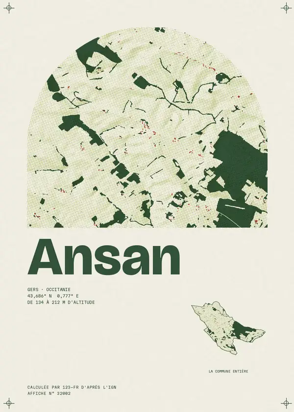 Affiche de Ansan, calculée par 123-fr d'après l'IGN