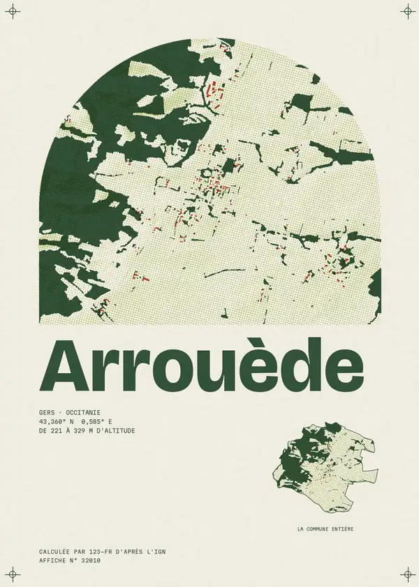 Affiche de Arrouède, calculée par 123-fr d'après l'IGN