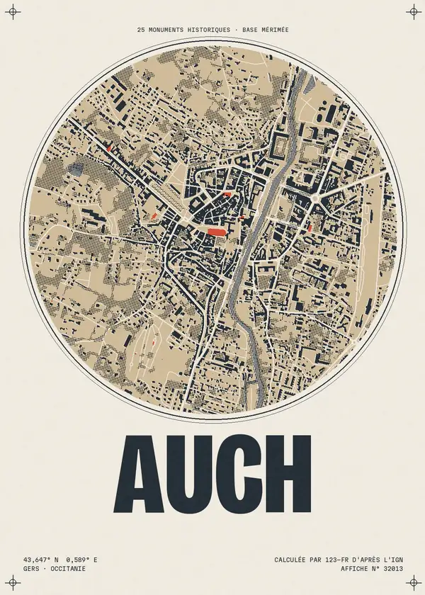 Affiche de Auch, calculée par 123-fr d'après l'IGN