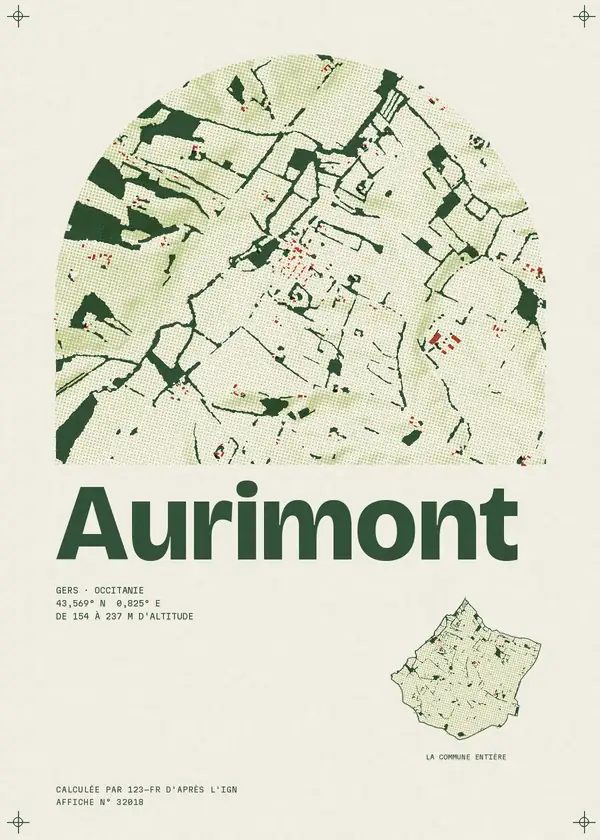 Affiche de Aurimont, calculée par 123-fr d'après l'IGN