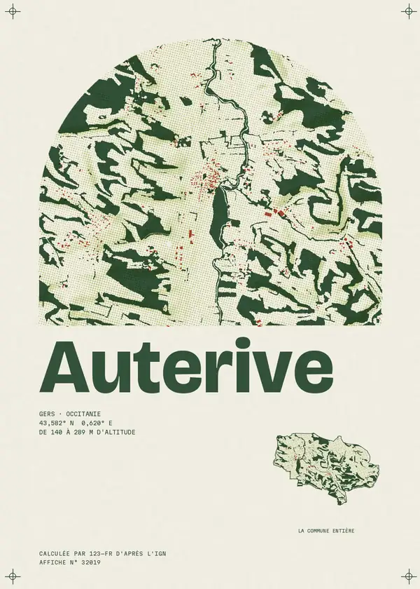 Affiche de Auterive, calculée par 123-fr d'après l'IGN