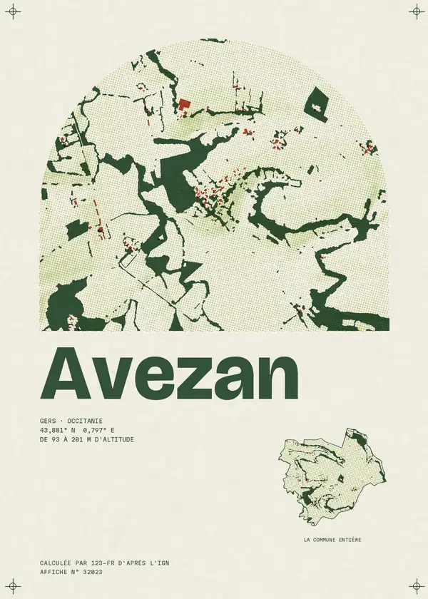 Affiche de Avezan, calculée par 123-fr d'après l'IGN