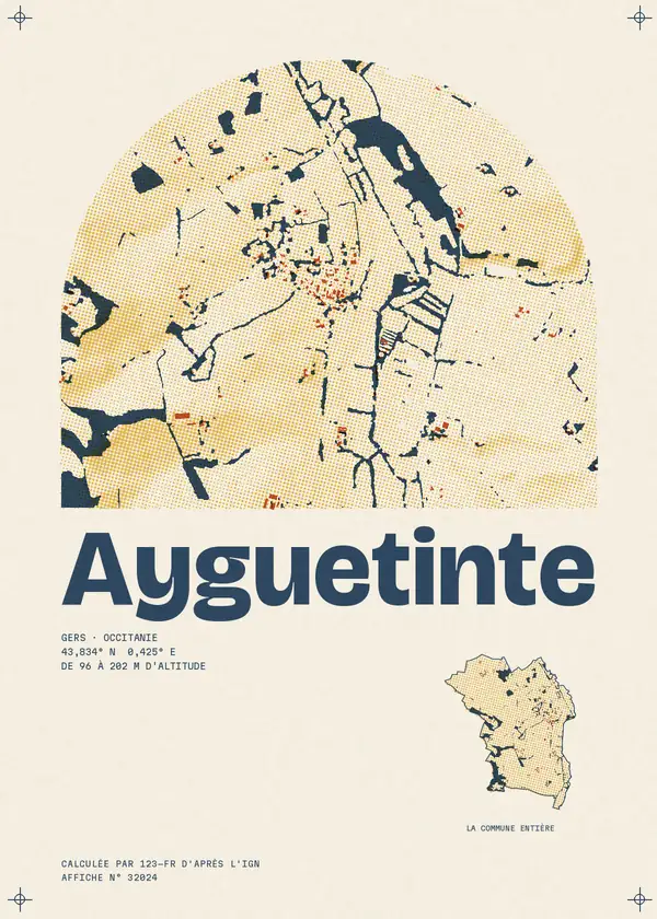 Affiche de Ayguetinte, calculée par 123-fr d'après l'IGN