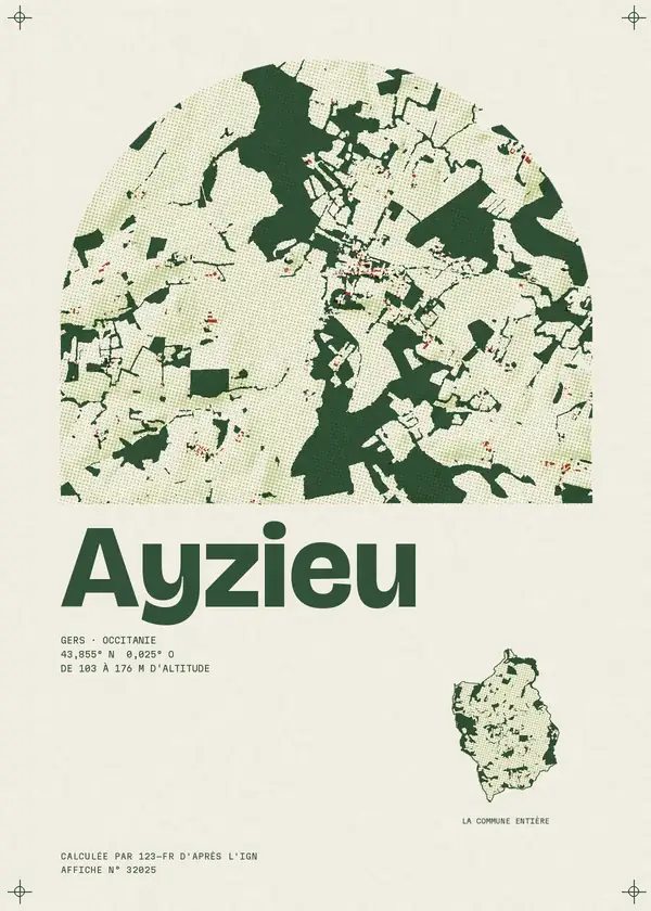 Affiche de Ayzieu, calculée par 123-fr d'après l'IGN