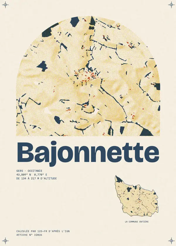 Affiche de Bajonnette, calculée par 123-fr d'après l'IGN