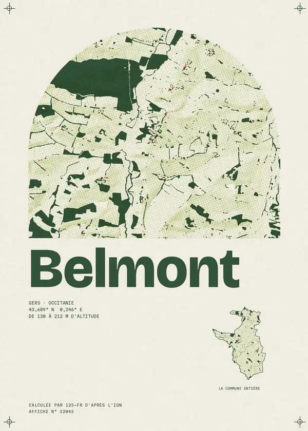 Affiche de Belmont, calculée par 123-fr d'après l'IGN