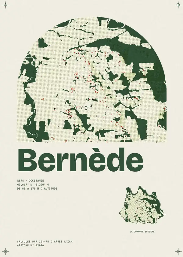 Affiche de Bernède, calculée par 123-fr d'après l'IGN