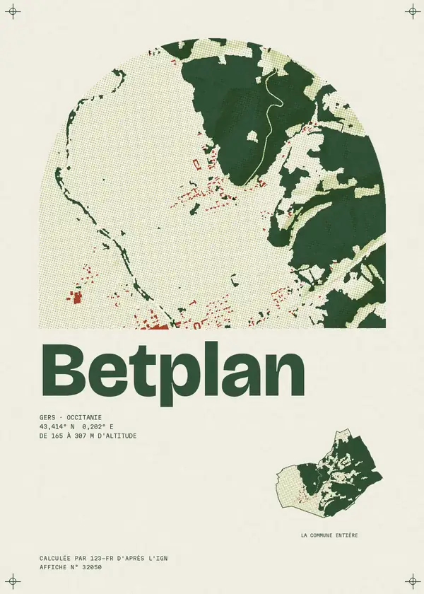 Affiche de Betplan, calculée par 123-fr d'après l'IGN