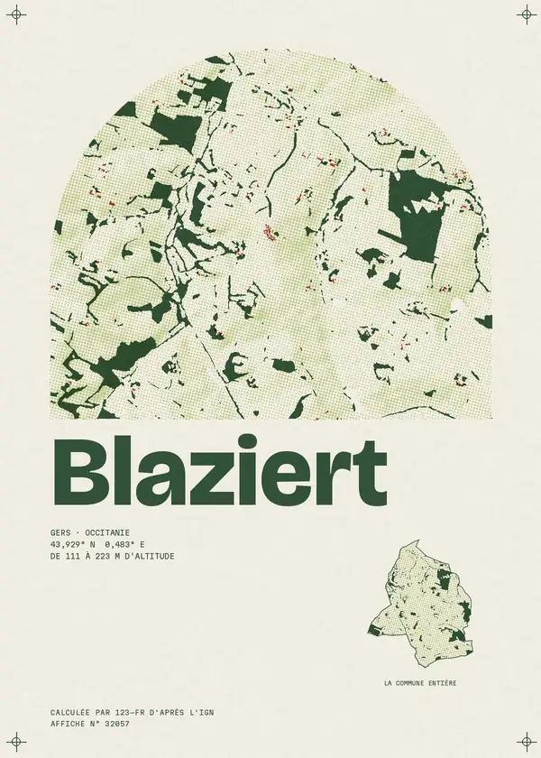 Affiche de Blaziert, calculée par 123-fr d'après l'IGN