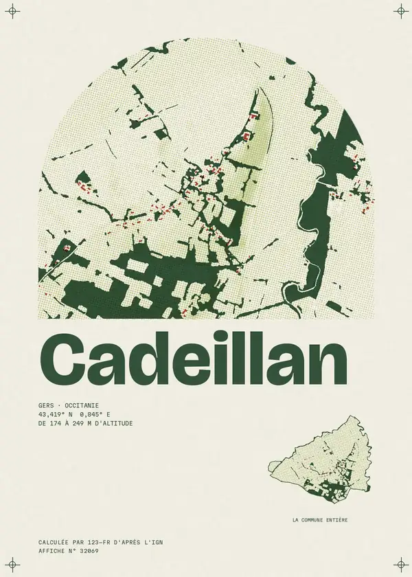 Affiche de Cadeillan, calculée par 123-fr d'après l'IGN