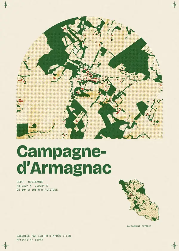 Affiche de Campagne-d'Armagnac, calculée par 123-fr d'après l'IGN