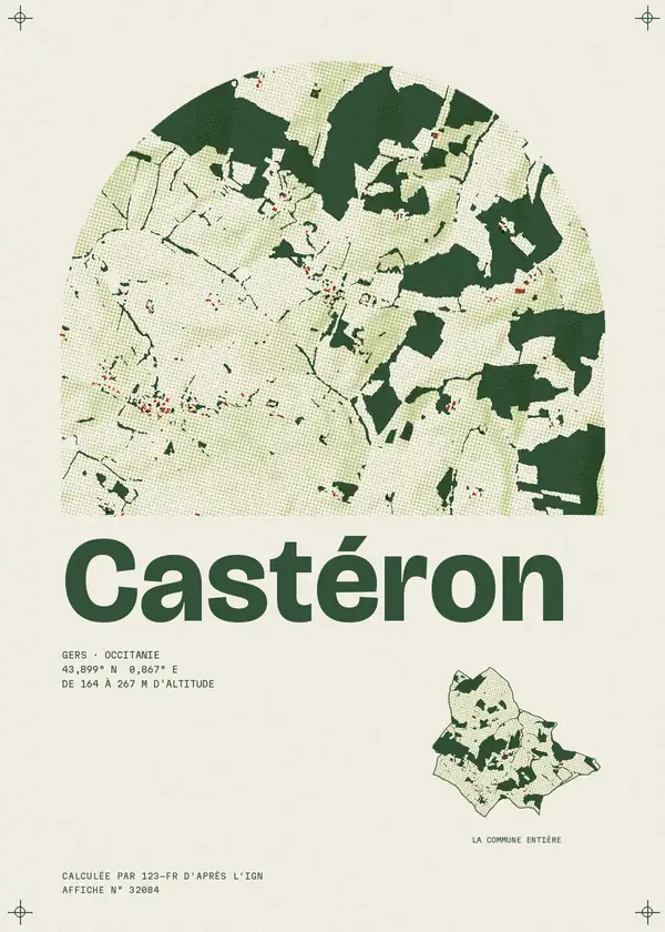 Affiche de Castéron, calculée par 123-fr d'après l'IGN