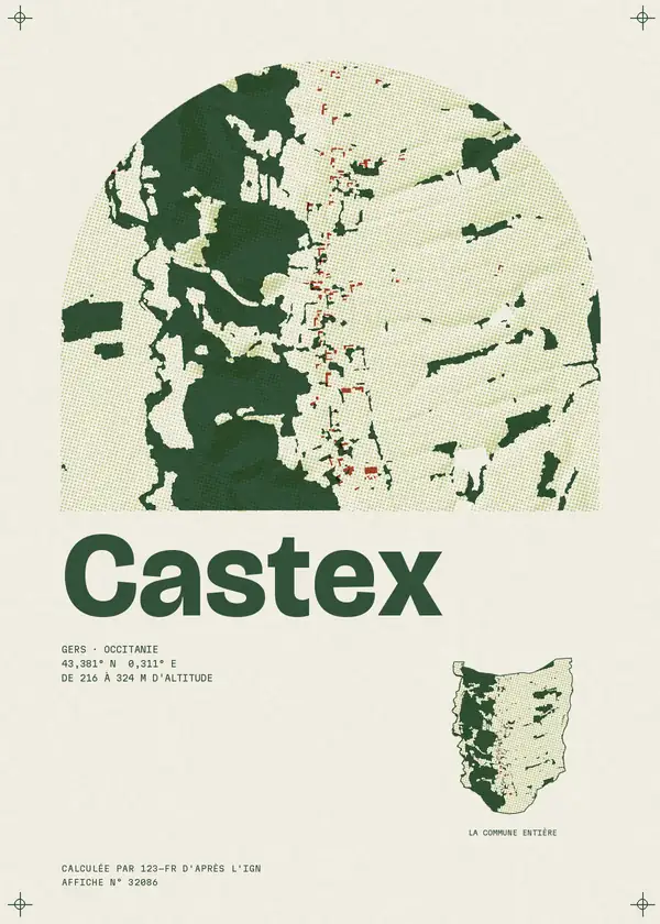 Affiche de Castex, calculée par 123-fr d'après l'IGN