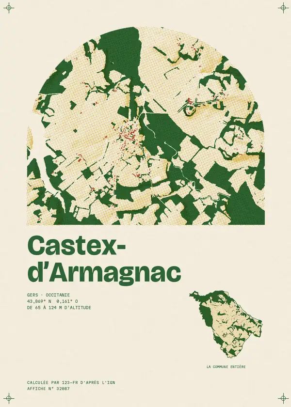 Affiche de Castex-d'Armagnac, calculée par 123-fr d'après l'IGN