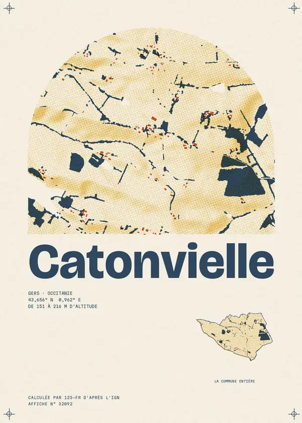 Affiche de Catonvielle, calculée par 123-fr d'après l'IGN