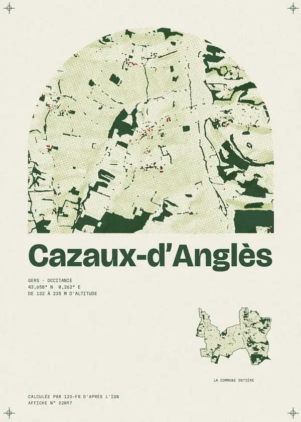 Affiche de Cazaux-d'Anglès, calculée par 123-fr d'après l'IGN