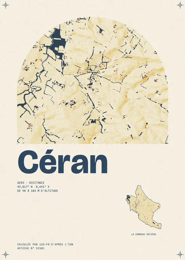 Affiche de Céran, calculée par 123-fr d'après l'IGN
